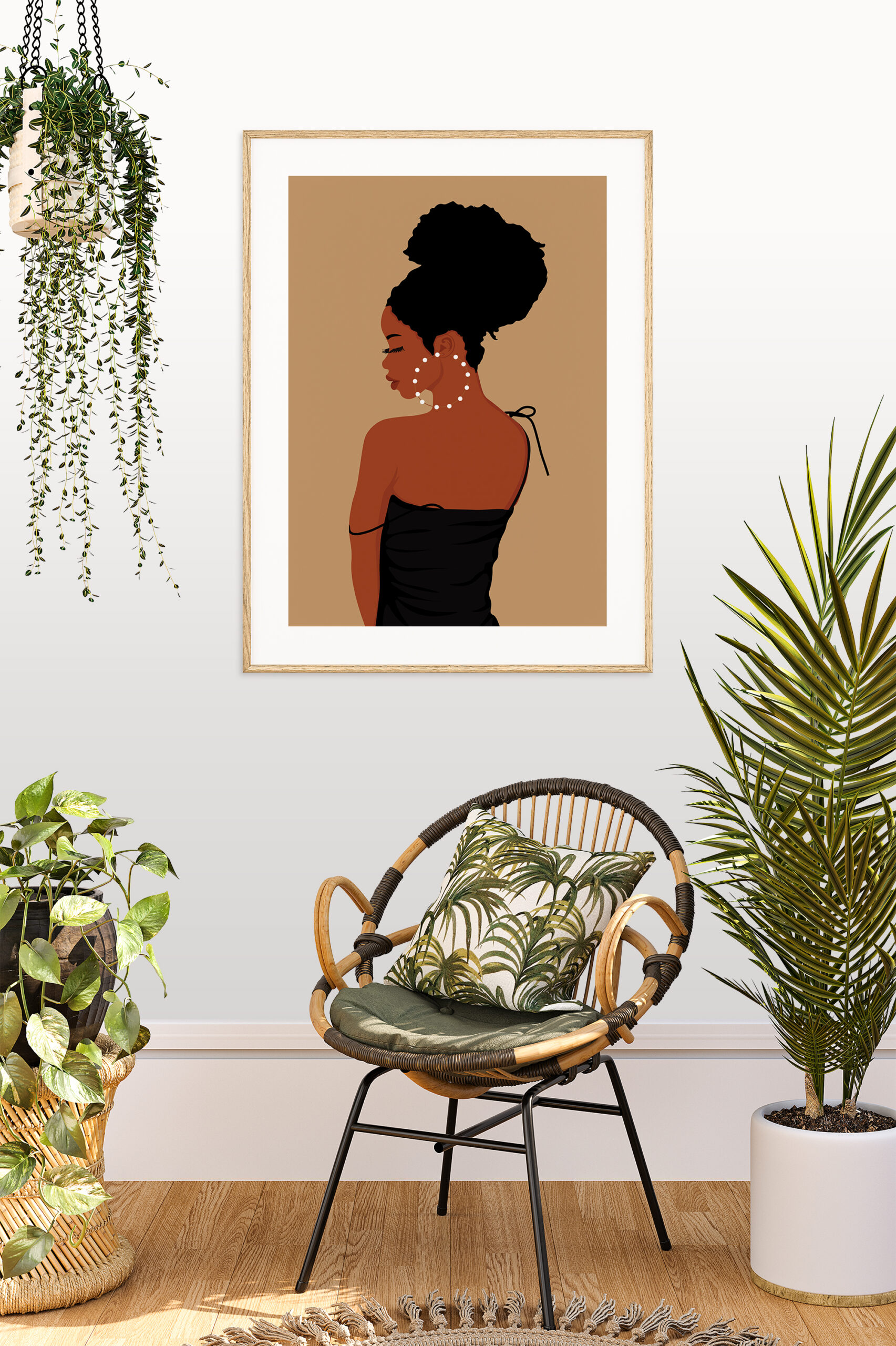 Boho Fashion Wall Art | Wall Decor | Boho Wall Art | Black Woman Art ...