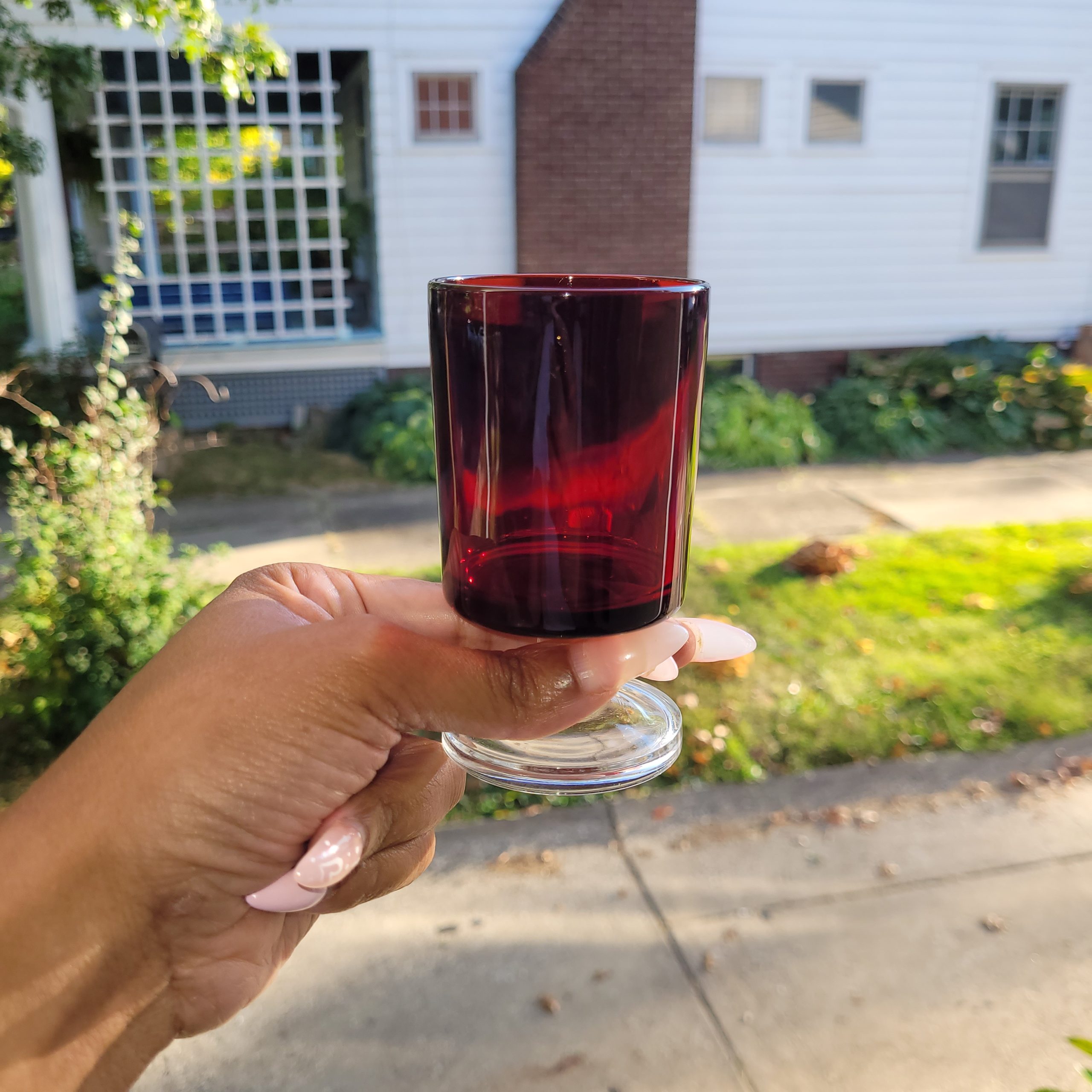 Red Wine Glasses , Set of 4 Ruby Luminarc Glasses by Cavalier