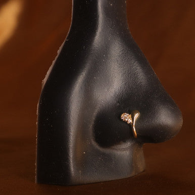 half gem heart nose cuff