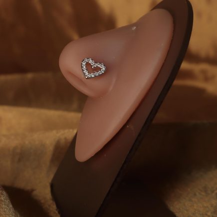20G Heart Shaped Nose Stud