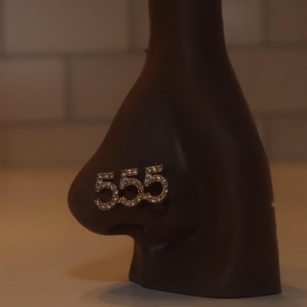 555 Bling Angel Number nose stud