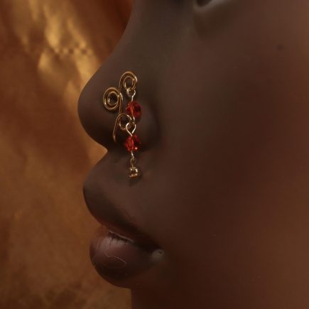 African Swirl Red Handmade Nose Cuff