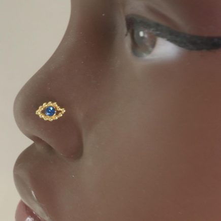 Beaded Evil Eye Nose Stud piercing S Screw