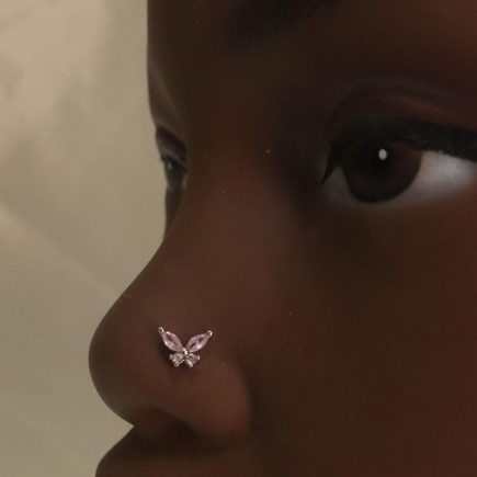 Cute Gem Butterfly Simple Nose Stud