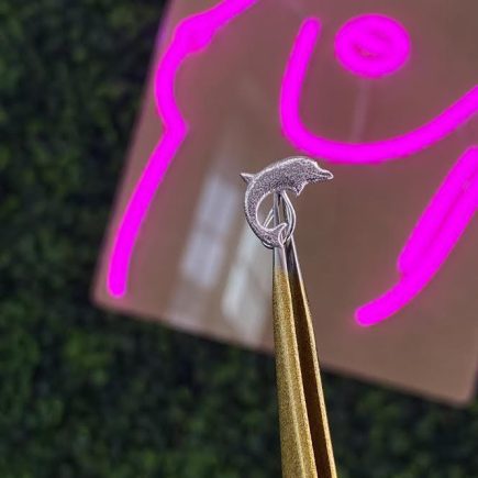 Dolphin Fin Nose Stud Corkscrew