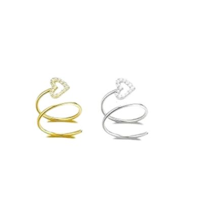Double Nose Hoop Effect Heart