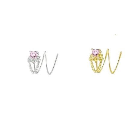 Double Nose Hoop Effect Star Heart Chain