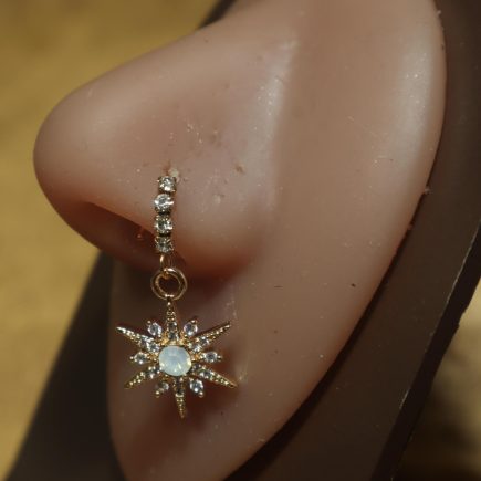 Opal Star Nose Hoop