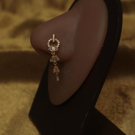 Sparkling Drop Dangle Gem Nose Stud