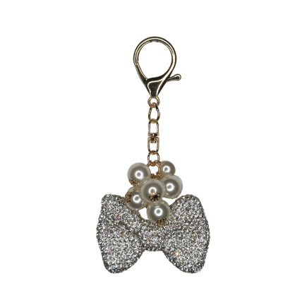 Luxe Bow Charm Purse Accessory | Silver