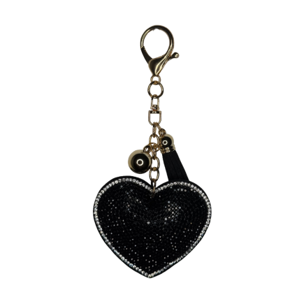 Heart Charm Purse Accessory | Black