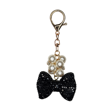 Luxe Bow Charm Purse Accessory | Black
