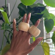 Soft Sand Wooden Loc Rings