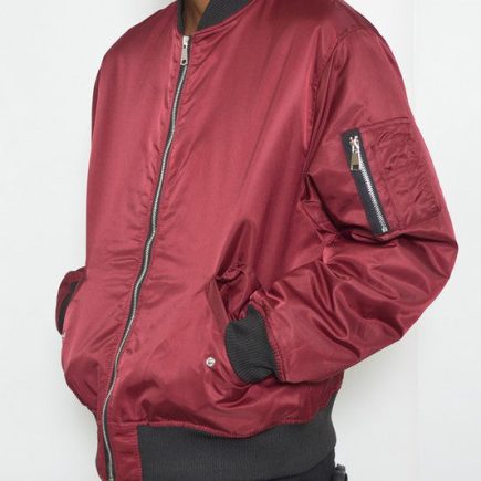 Weiv Mens Solid Padded Bomber Jacket